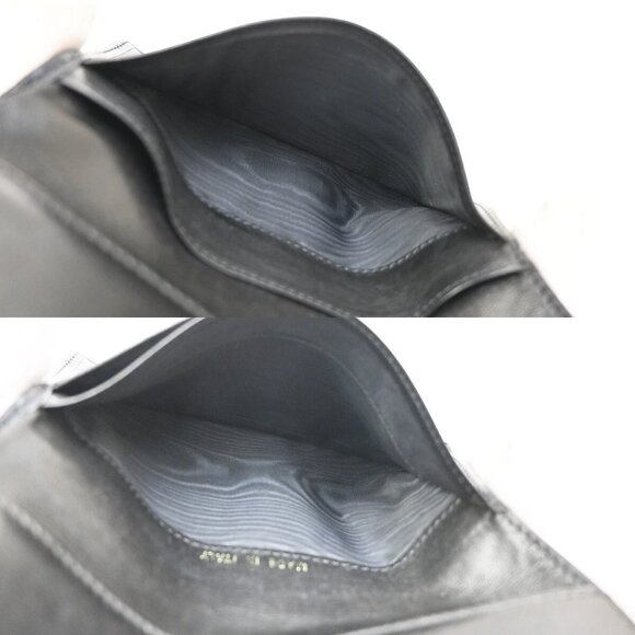 CHANEL CC Logo Trifold Compact Wallet Grained Calfskin Leather Black - Picture 5 of 16